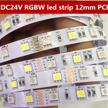 

DC24V RGBW led strip light 5050 SMD 12mm PCB RGBWW 5M 60leds/m led flexible tape rope stripe light RGBWW RGB warm white Newest