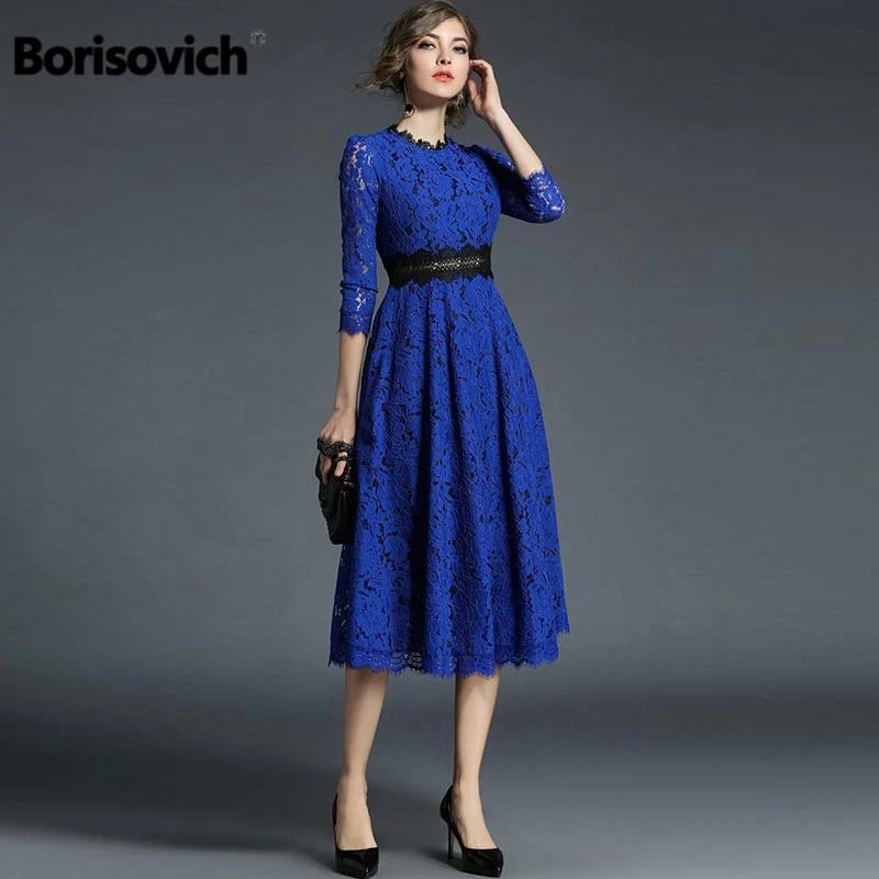 Женское повседневное кружевное платье Borisovich Новое поступление 2018 Осеннее модное