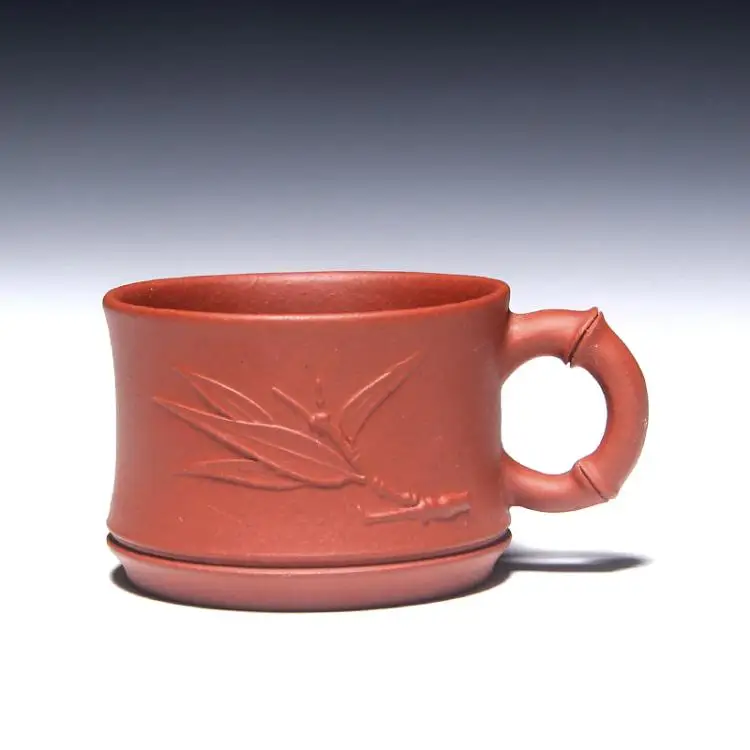 1 Pcs Yixing Genuine Purple Clay Tea Cup With Handgrip Small Mouth Kung