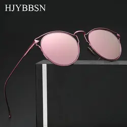 Hjybbsn 2017 стрелка Роза Круглые Солнцезащитные очки женские брендовые дизайнерские кошачий глаз солнцезащитные очки для женщин Ретро де золь