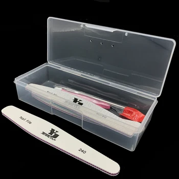 

High Quality 1pcs Rectangle Empty Storage Box Nail Art Tool Nagels Spulletjes Plastic Buffer Files Strip Pens Manicure Container
