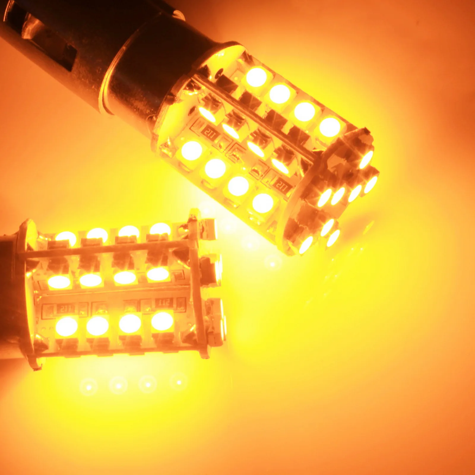 2X 7443 7440 Amber Yellow SMD 68-LED Rear Turn Signal Blinker Corner Light bulbs