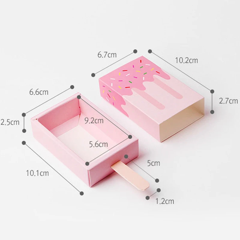 2/6 предметов; милые принты; зимние детские носки с выдвижными ящиками мороженое Форма DIY Подарочная конфетная коробка для Baby Shower или для вечеринки по случаю День рождения стильный Подарочный пакет детский праздничный костюм Свадебные сувениры Коробки