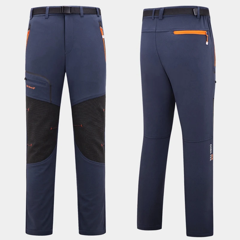 Invierno hombres Camping senderismo esquí pantalones al aire libre Softshell pantalones pesca impermeable a prueba de viento Trekking polar nieve Pantalones