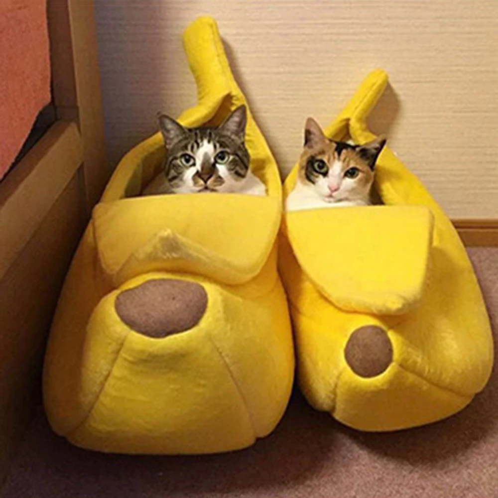 

Creative Lovely Banana Peel Dog Cat House Mat Warm Bed Puppy Soft Cushion Basket Pet Cages Supplies