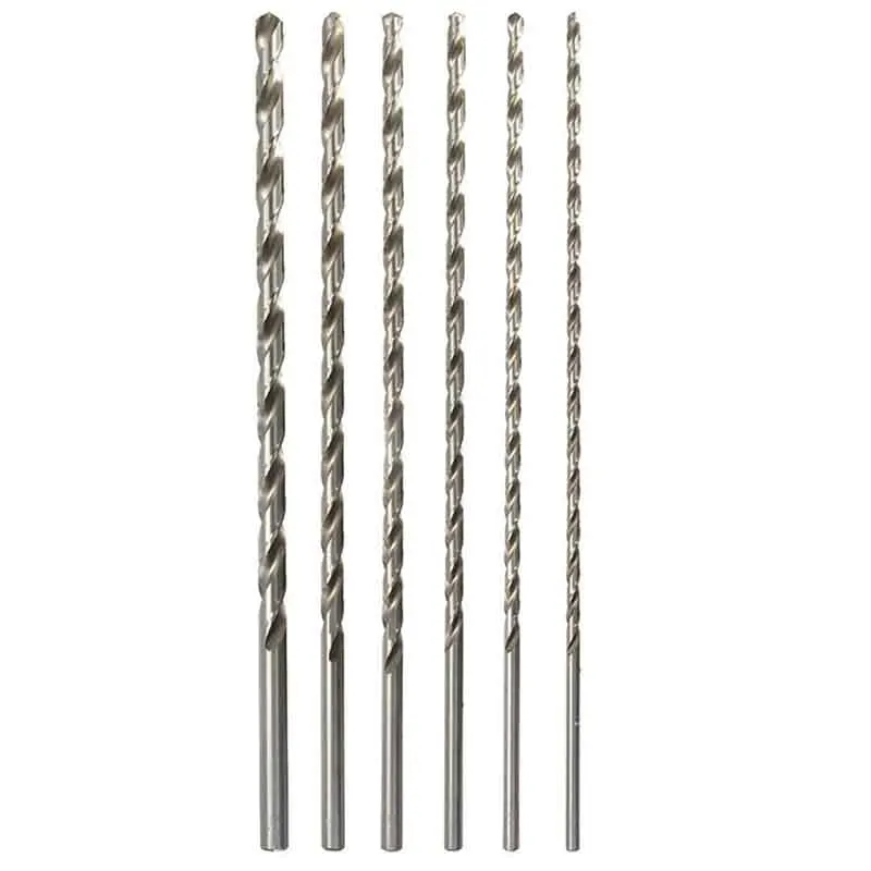 Silver Drill Bit 6-12mm Diameter Mayitr Extra Long HSS Straight Shank Auger Twist Drill Bit Set 350mm Length for Electric Drills
