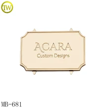 MB681 пользовательские моды цвет золотистый металлический логотип этикетки для леди сумочка