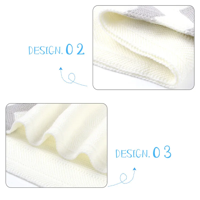 Online Super Soft Newborn Swaddle Wrap Blankets Stripe Knitted Infant Baby Basket Blanket Summer Air Conditioning Toddler Bedding Quilt