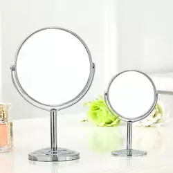 Серебряный стол тип Двусторонняя Косметическая зеркала для макияжа с 1:2 увеличительное функция стекло косметическое зеркало