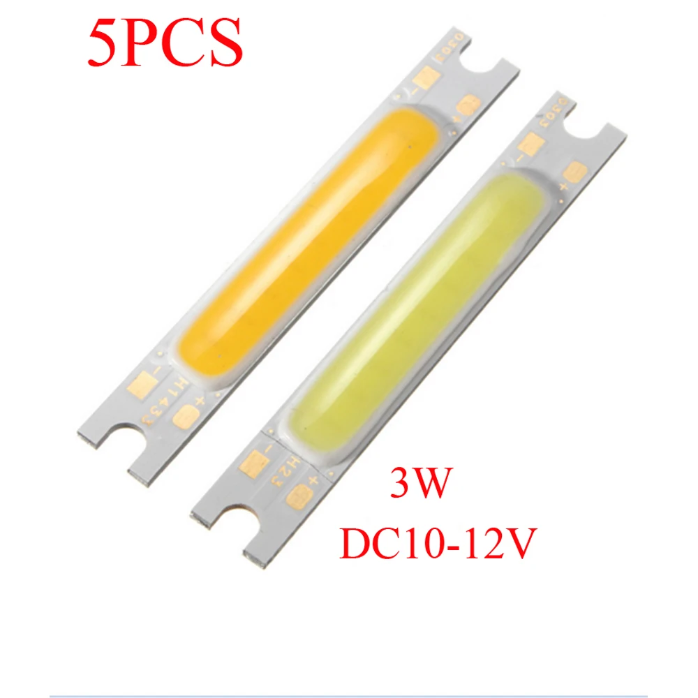 

DC12V 3W Cold/Warm White COB High Power LED Stripe LED Light Chip Emitting Diode Bulb 300Lumen