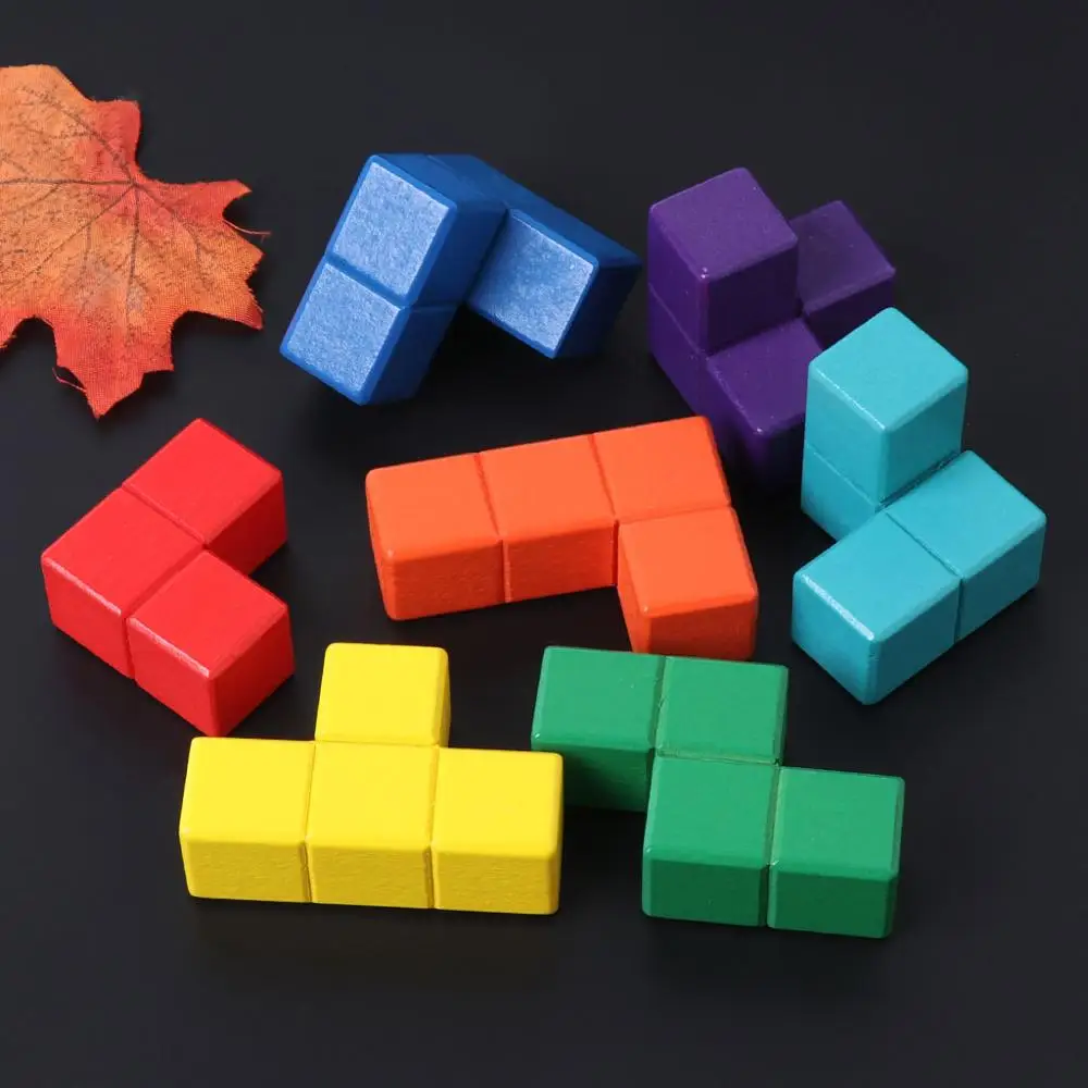 Tetris магический куб Многоцветный 3D Деревянный пазл фотоигра|Пазлы| |