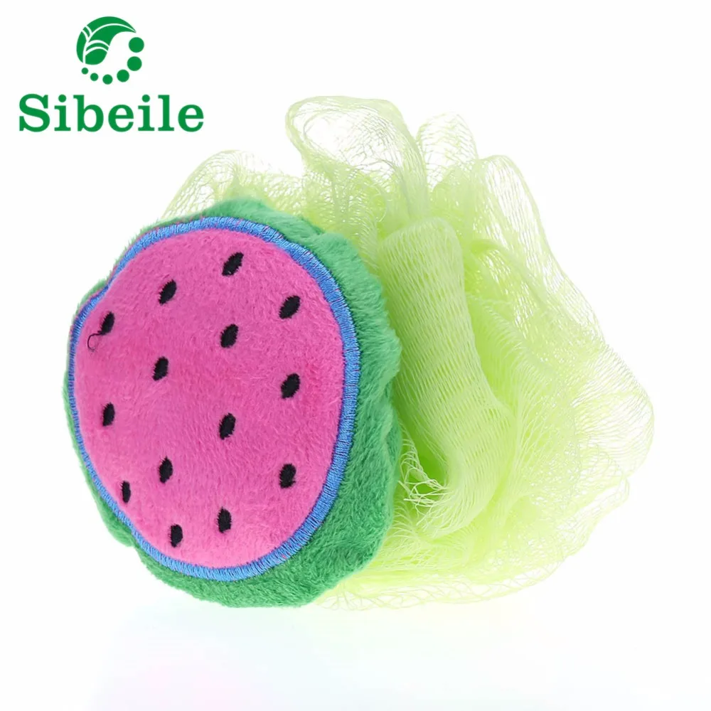 SBLE 6 pics fruit bath ball Baby bath towel with lovely flowers Cute Fruit Shape Bath Rub Brushes shower Sponges Soft Durable