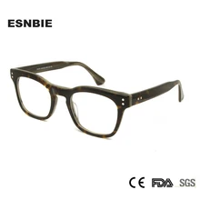 ESNBIE итальянская ацетатная оправа для женских очков, оптические мужские очки, квадратные черные очки для зрения, ретро очки с заклепками