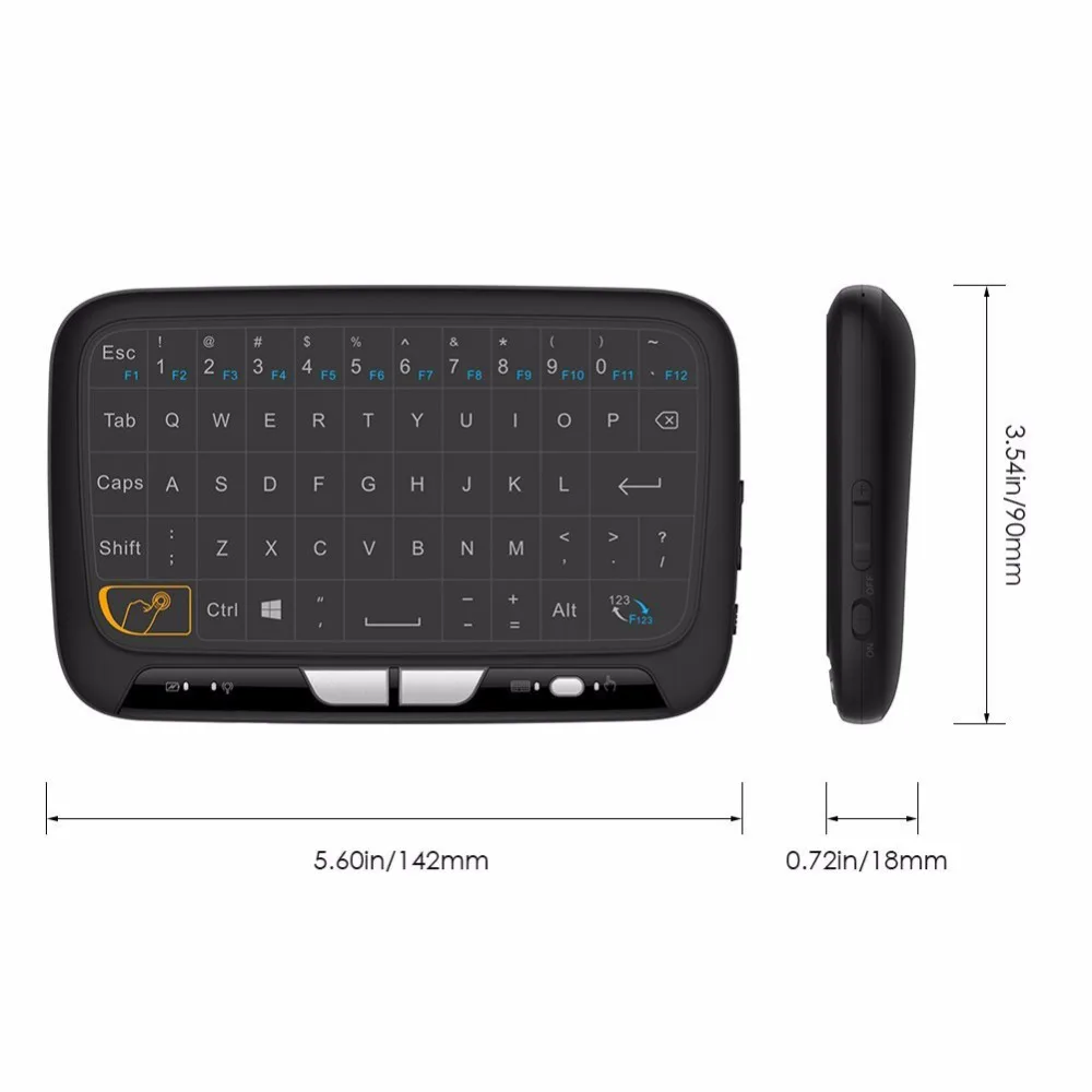 H18 мини беспроводная клавиатура с полноэкранной подсветкой Сенсорная панель Air mouse ИК-пульт дистанционного управления для Andorid BOX Smart tv Windows