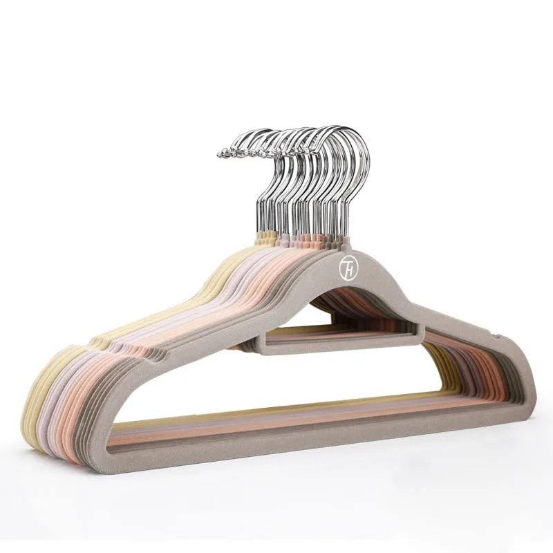 

Sainwin 20pcs/lot 42cm/45cm Non-slip and Traceless Hanger/Flocked Hanger/Household Clothes Hanger