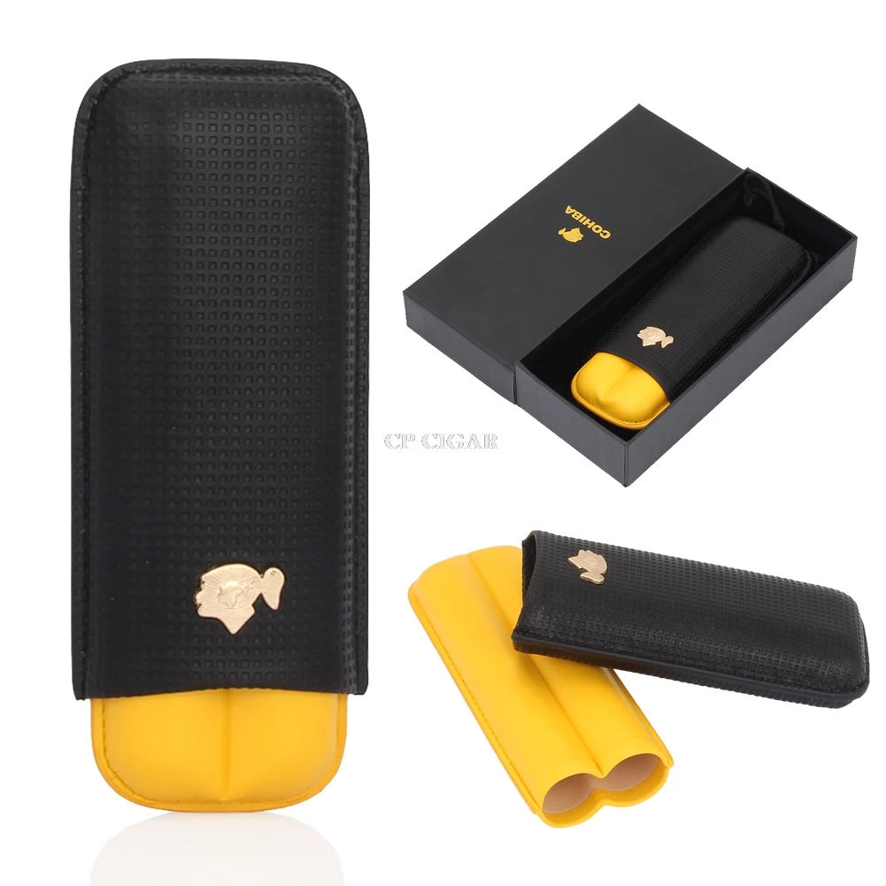 Buy COHIBA Cigar Case 2ct Tubes Cigar Leather Case