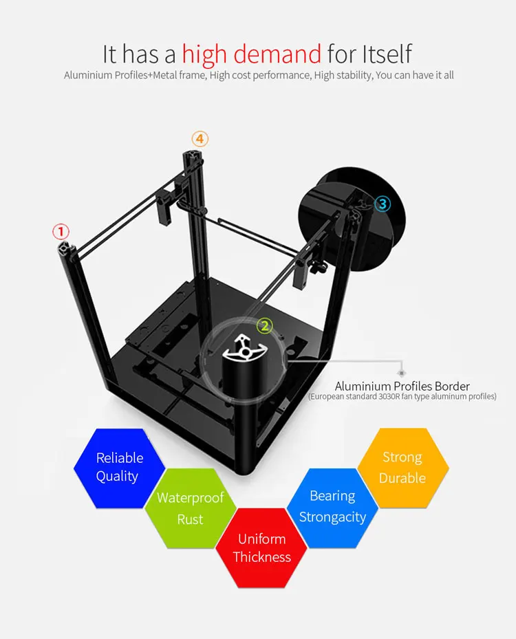 Tronxy C5 интегрированная цельная структура 3d принтер Bulid plate 220*220 мм 3d печать ABS PLA нити