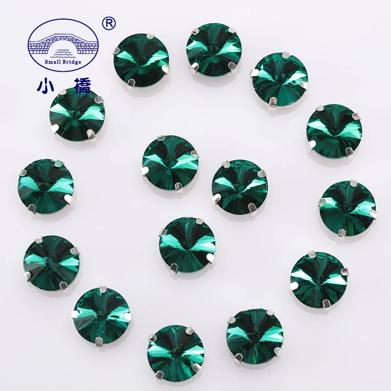 Glitter Round Crystal Sewing Rhinestones Glass Stones For Clothes Decoration Loose Flatback Rhinestones With Claw 10PCS S062