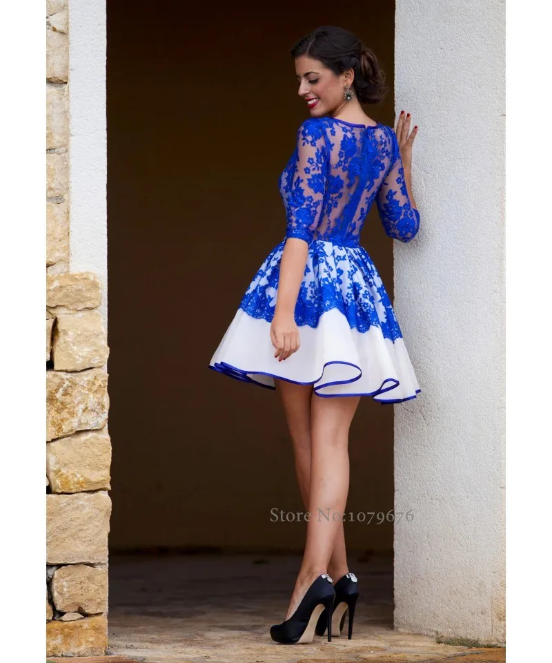 Blue Lace Cocktail Dress