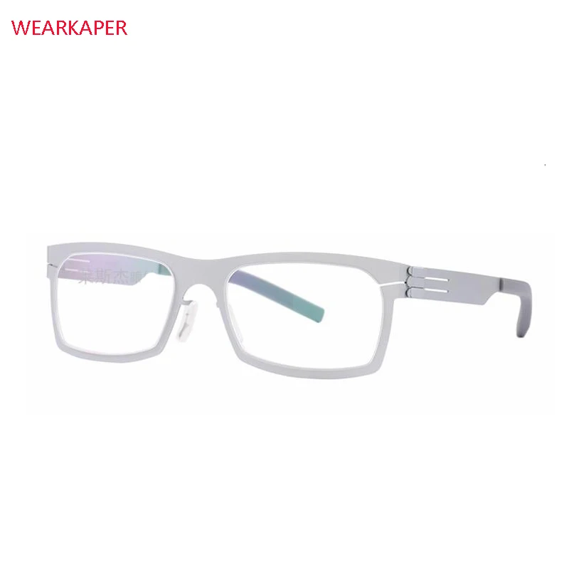 

WEARKAPER Glasses Frames IC Germany Unique No screw Design Eyeglasses Frames Ultra Light Ultra thin Men Myopia Spectacle Frame