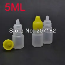 1000 шт./лот) 5 мл PE полупрозрачный корпус с желтым пустые бутылки, пипетки бутылки, жидкое лекарство бутылки