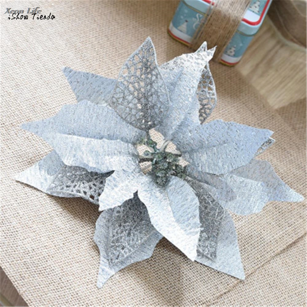 

ISHOWTIENDA Christmas Tree Ornament Christmas Ornament Bowknot Artificial Flowers Supplie