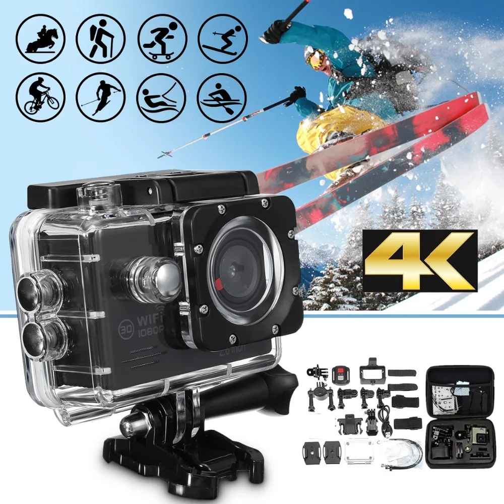 4K 2.0" LCD HD 1080P 16MP Waterproof Wifi Sport Action Camera Cam DV