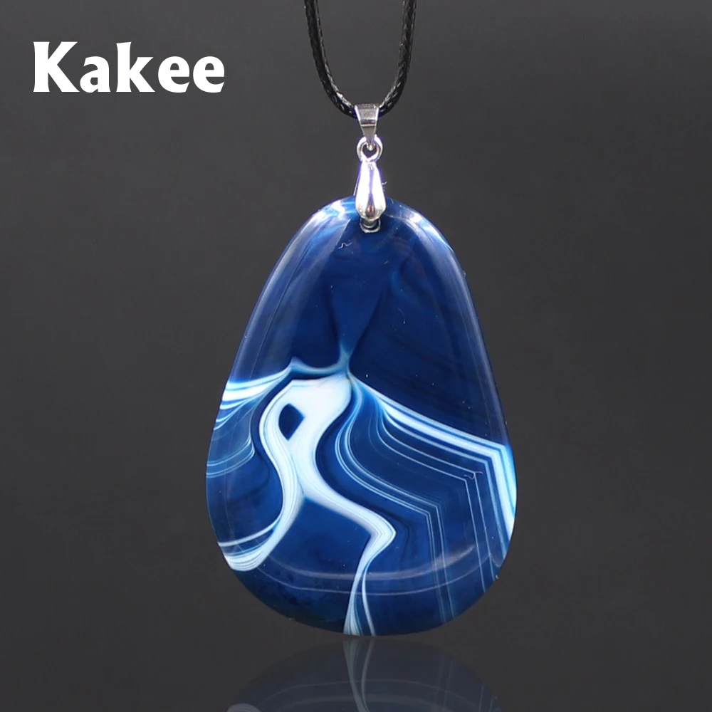 

Kakee Irregular Natural Semi Gem Stone Statement Necklace Raw Agates Slice Vintage Charm Pendant Female Collar Fashion Jewelry