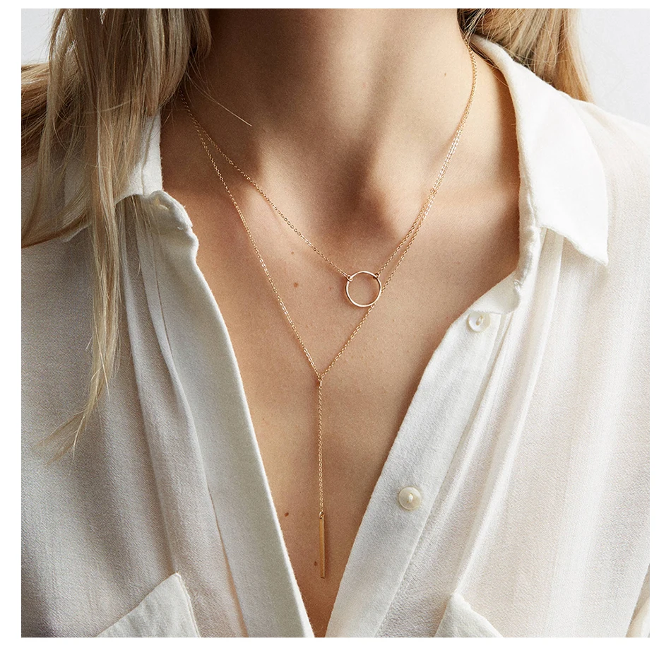 E-Manco минималистичное ожерелье из нержавеющей стали, женские парные подвески, чокеры, ожерелья для женщин, ожерелье лучших друзей