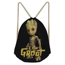 ThiKin мультфильм школы обувь для девочек мешочек с кулиской Прохладный Грут печатных Женская Mochila сумки хранения Cinch на плечо