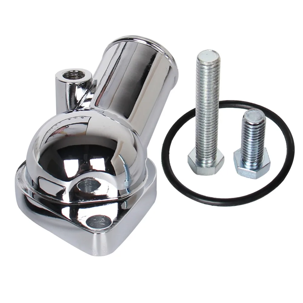 PRECISION AUTO LABS Chrome Plated O-Ring Water Necks 2661 Aluminum, Chrome Plated, 45 Degree, Chevy, Big/Small Block, Each