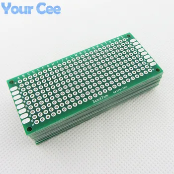 

5pcs 3X7cm 3*7cm Double Side Prototype pcb Breadboard Universal for Arduino 1.6mm2.54mm Practice DIY Electronic Kit Tinned HASL