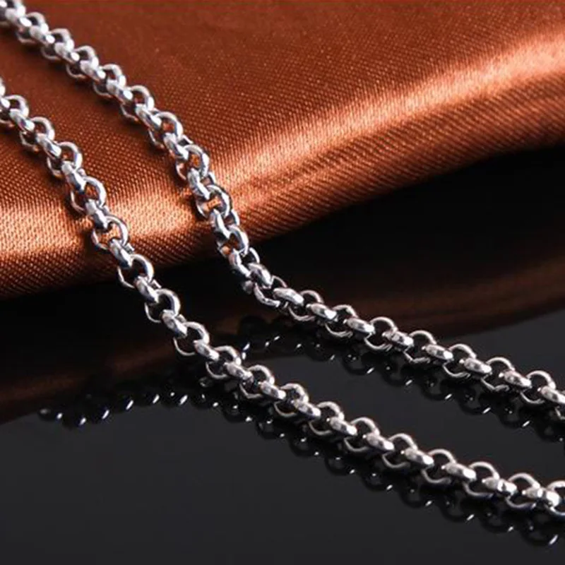 

USENSET 3.0mm 304 Stainless Steel Cross Link Chain Necklace Women Jewelry Silver Chain Daily Wear Necklace Girls