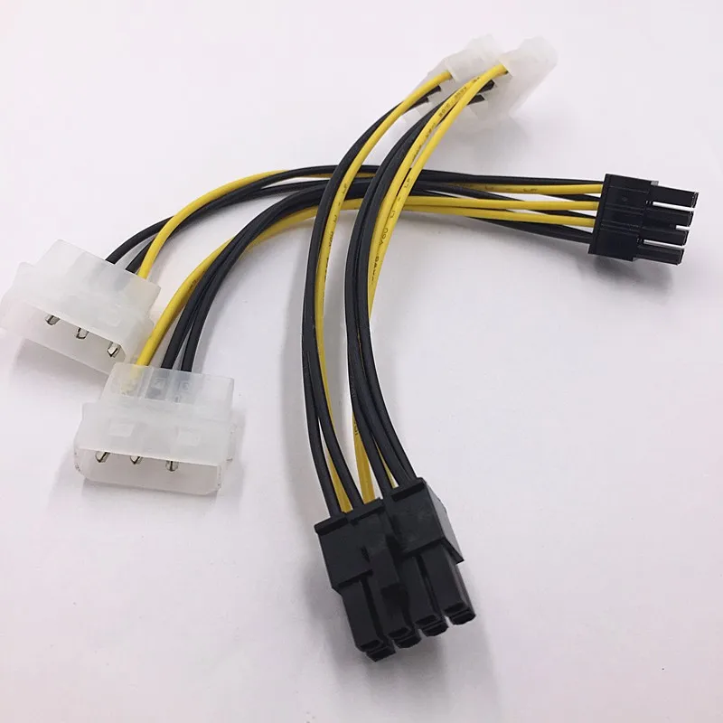 5pcs 18cm 8(6+2) Pin to Dual 4 Pin Video Card Power Cable Adapter 8Pin to 2 4Pin Graphics Card Power Cord Copper Wire for Mining 5pcs 18cm 8(6+2) Pin to Dual 4 Pin Video Card Power Cable Adapter 8Pin to 2 4Pin Graphics Card Power Cord Copper Wire for Mining