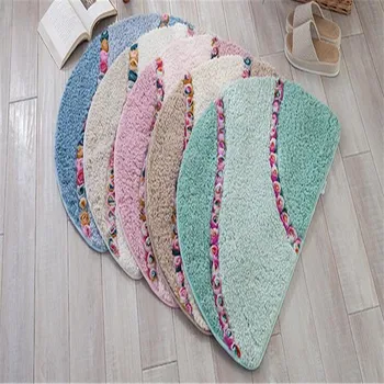 

Free Shipping half circle cotton soft rose Carpet soft Rugs Bathmat Bathroom for living bed room anti slip