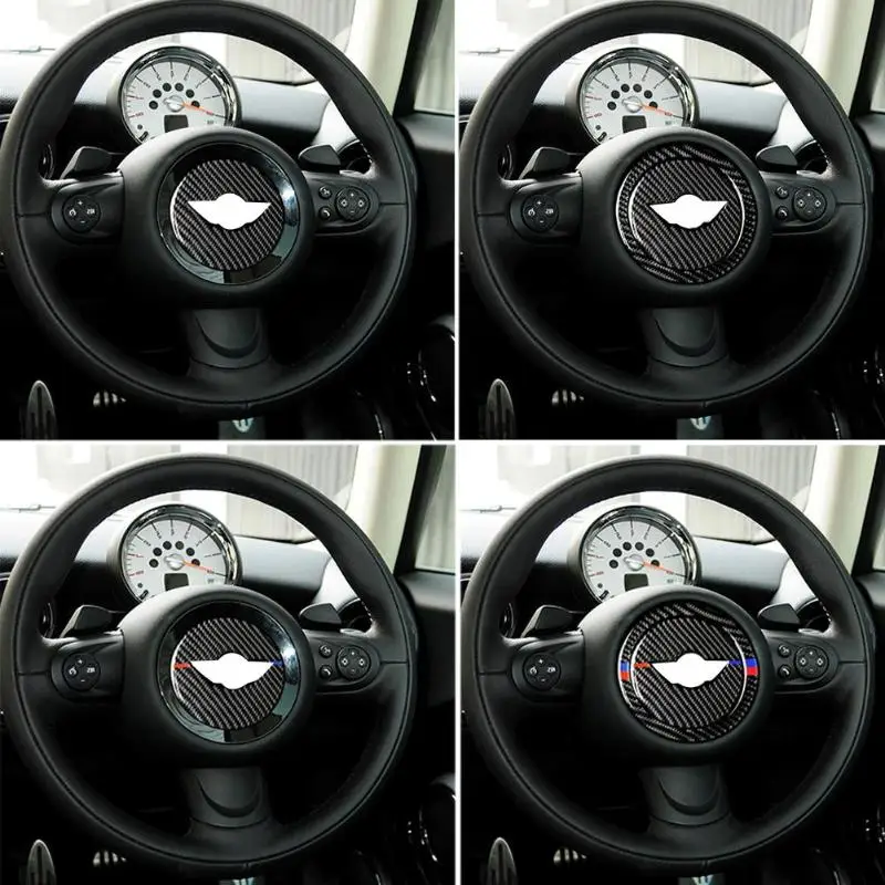 

Carbon Fiber Steering Wheel Sticker Cover Trim for Mini Cooper Clubman R55 R56 R60 R61 07-13 Auto Interior Styling Accessories