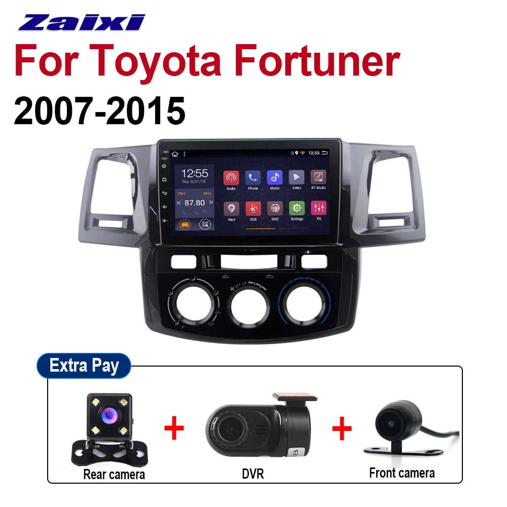ZaiXi 2 Din Автомобильный мультимедийный плеер Android авто радио для Toyota Fortuner 2007~ DVD GPS Bluetooth Wi-Fi HD экран Navi wifi