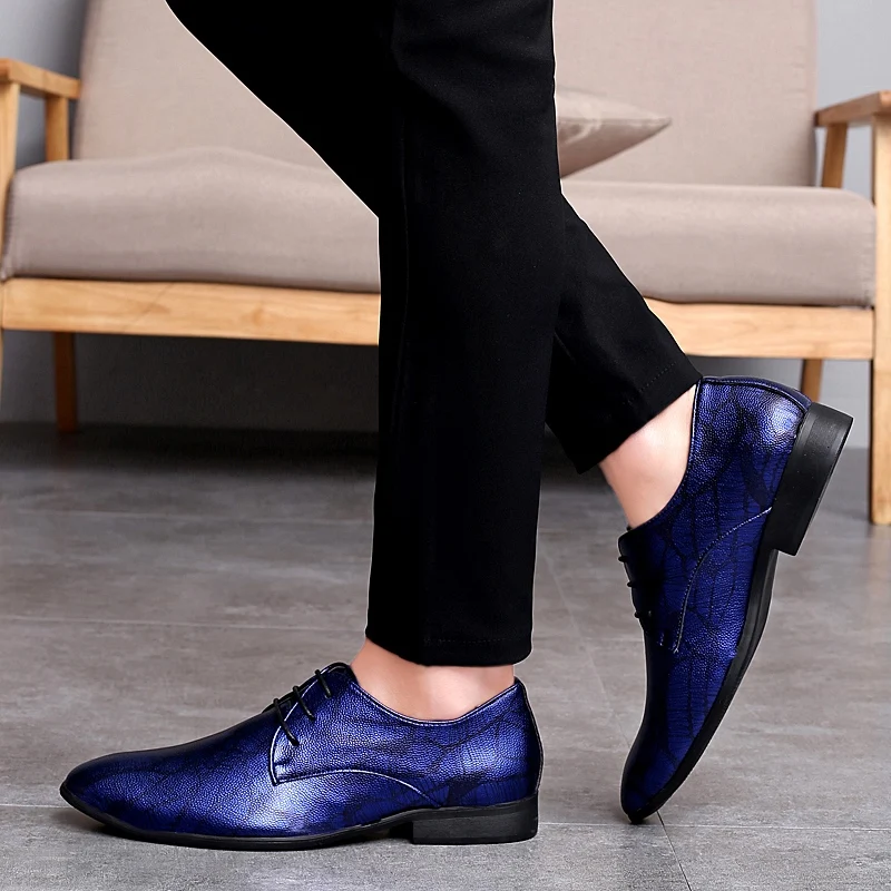 designer blue camouflage leather men shoes luxury brand snake skin wedding dress male footwear fashion man oxford shoes for men (29)