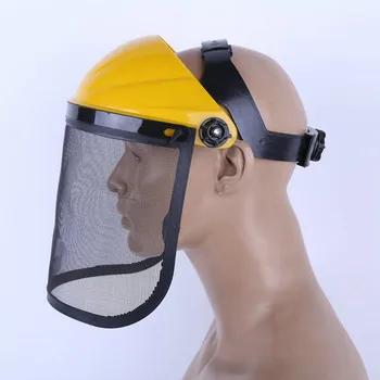 

Large Steel Metal Mesh Visor Safety Helmet Hat For Chainsaw Brush Cutter Forestry Mower Face Protective Mask Anti-shock Visors