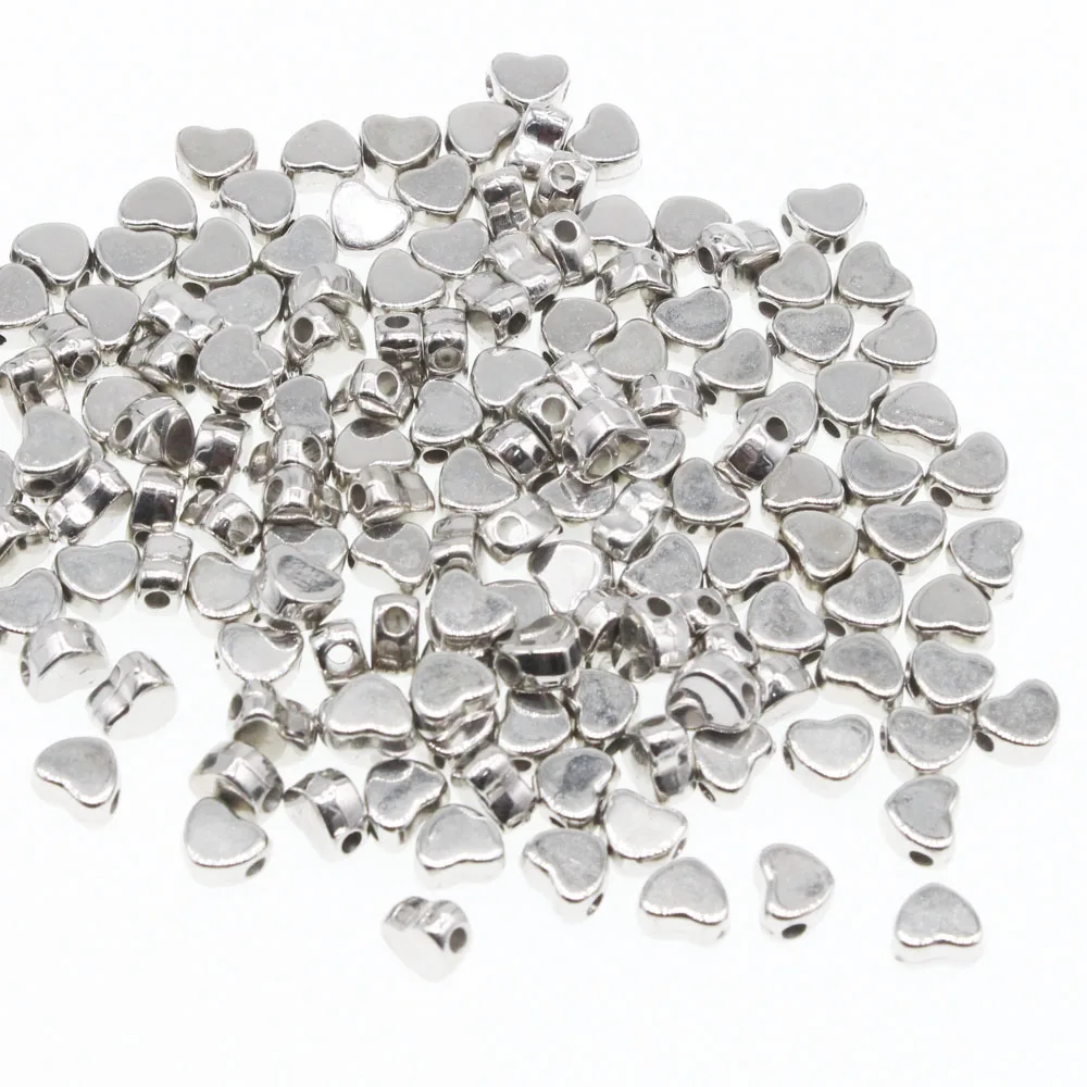 

CHONGAI 300Pcs Love Heart Gold Silver CCB Loose Spacer Beads For Jewelry Making DIY Necklace Bracelet 6x7mm