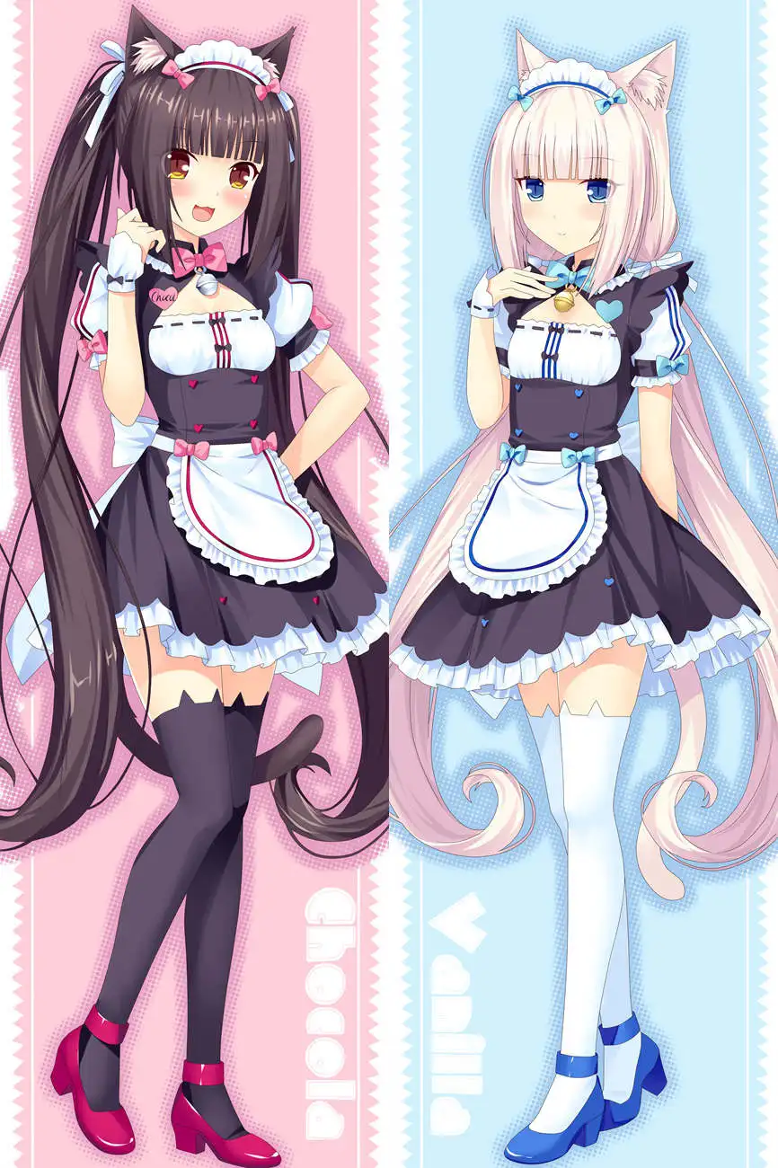 Чехол для подушки с изображением игры Nekopara Chocola Vanilla, чехол для подушки, сексуальный чехол для подушки s аниме, чехлы для диванных подушек Dakimakura - Цвет: D