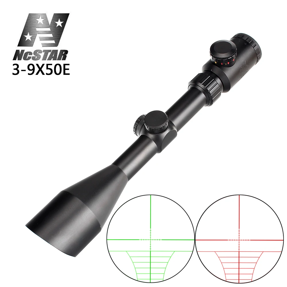 

NcSTAR 3-9X50 Hunting Rifle Scope Tactical Optical Sight Ranging Reticle Red Green Illuminated Angled Integral Sunshade