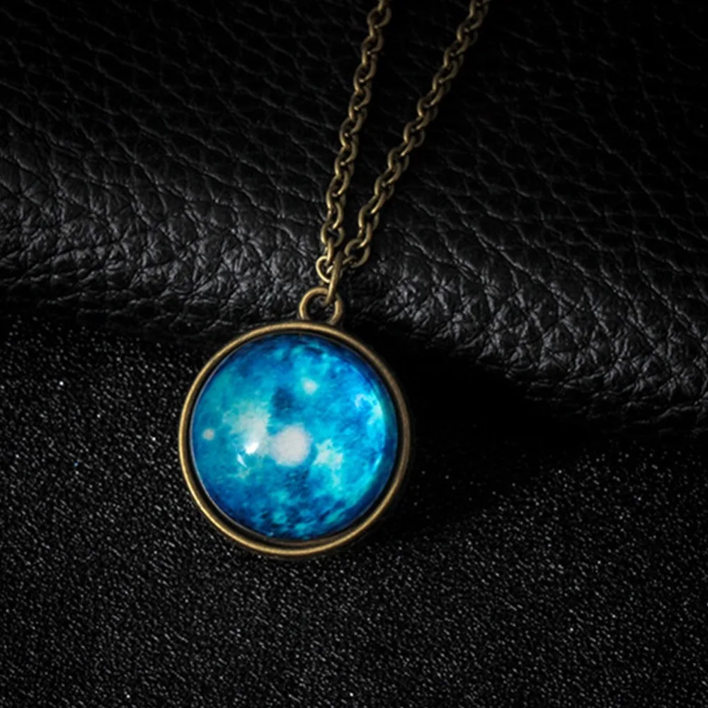 

Fashion Galaxy Pendant Glass Universe planet space Necklace