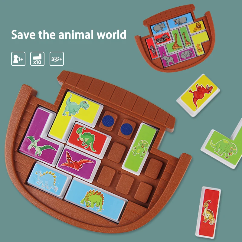 

Toys For Children Dinosaur Animal Logic Game Educational Toys Puzzle Games Tangram Puzzle Develop Reasoning Skills Board Game