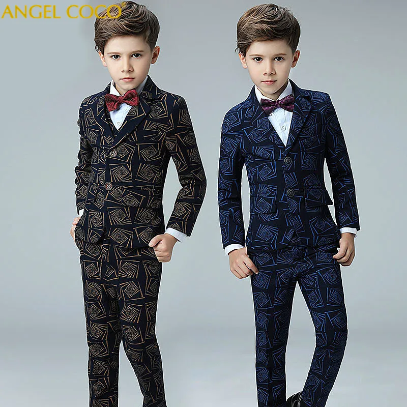 

Kids/Children Formal Blue Blazers For Boys Wedding/Tuxedo Suits Boy Blazer Suit Mariages/Perform Dress Costume Boy Baptism Gown