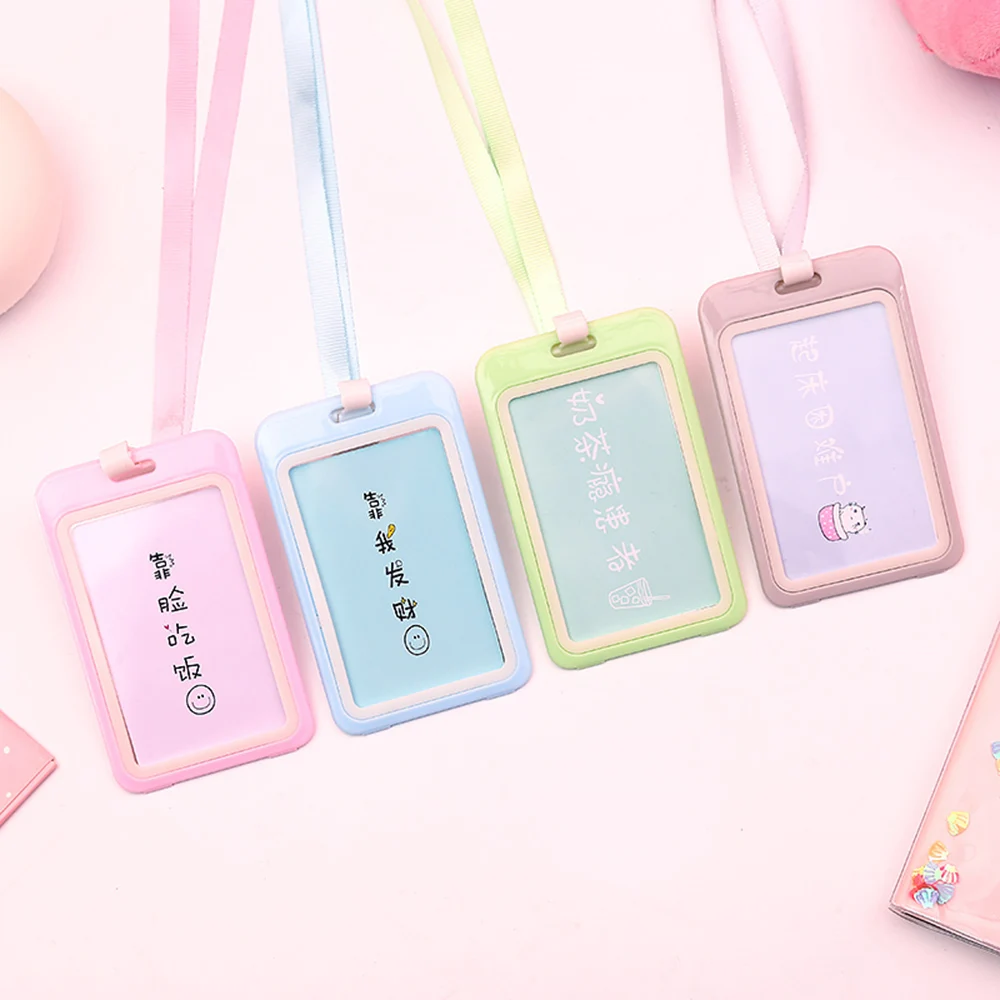 

1PC Fashion Unisex Work Card Holders With Rope Employee Name ID Card Cover Card Holder Metal Work Certificate Identity Badge
