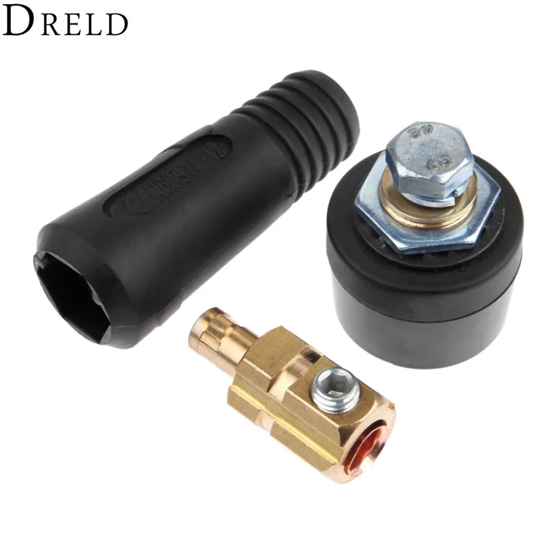 DRELD 2pcs/set Quick Fitting DKJ70-95 400A-500A Cable Connector-Plug with DKZ70-95 Connector-Socket for TIG Welding Machine DRELD 2pcs/set Quick Fitting DKJ70-95 400A-500A Cable Connector-Plug with DKZ70-95 Connector-Socket for TIG Welding Machine