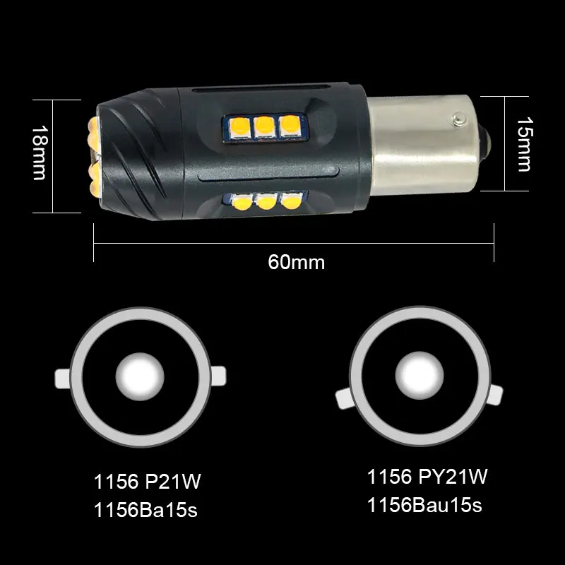 2x без резистора нет Hyper Flash T20 7440 W21W WY21W 1156 P21W BAU15S PY21W янтарно-желтый 4040 СВЕТОДИОДНЫЙ Фонарь указателя поворота Canbus