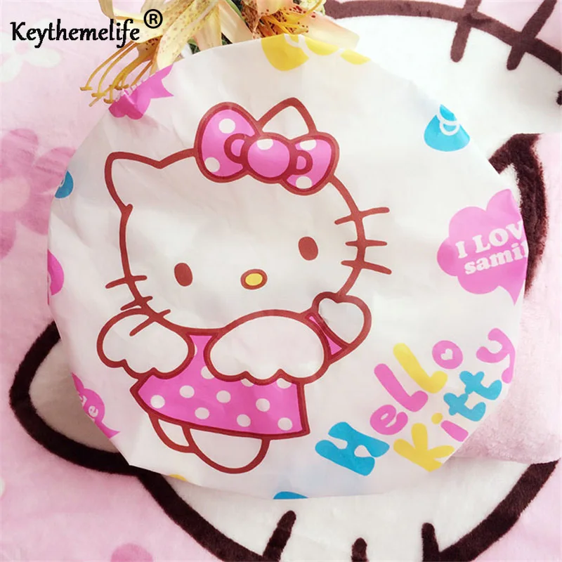 Buy 4PCS Hello Kitty Shower Cap Transparent Kawaii