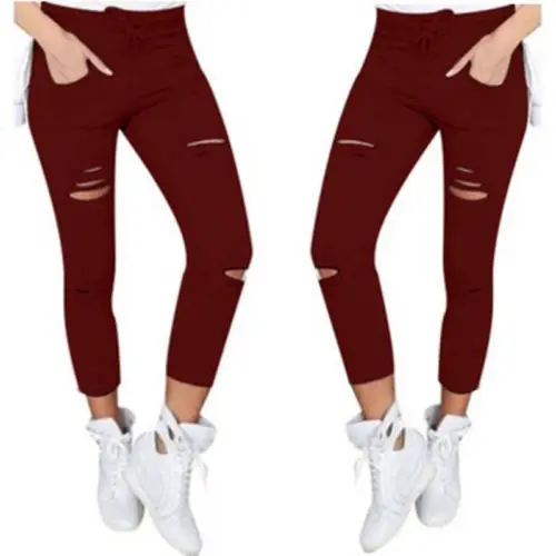 Women-Leggings-Ladies-Stretch-Faded-Ripped-Slim-Fit-Skinny-Denim-Jeans-Pants-USA